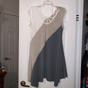 Neutral Tri-Color Dress